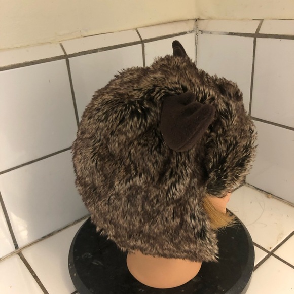 Faux Fur Moose Antler Hat for a child. Kids will love wearing this hat - used. - Picture 3 of 7